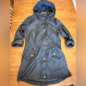 Le Chateau water resistant anorak knee length hooded petite small